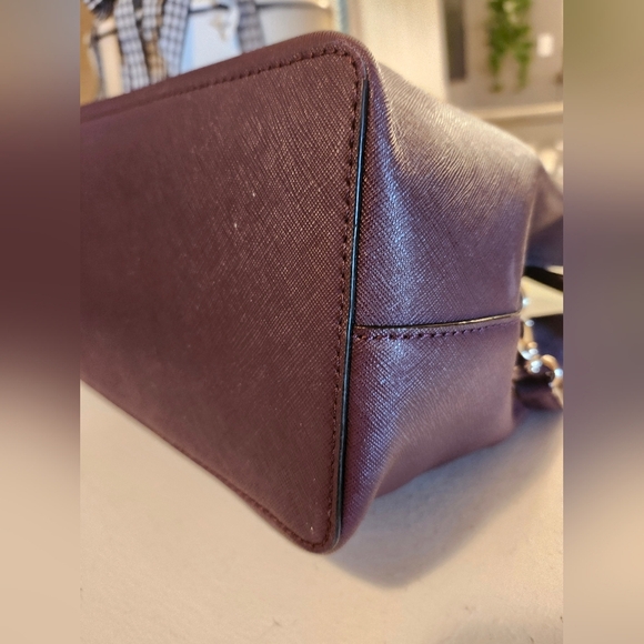 KATE SPADE NY SAFIANO LEATHER EVANGELIE LAUREL WAY SATCHEL-BURGUNDY 11.5×9.5 EUC - Picture 13 of 16